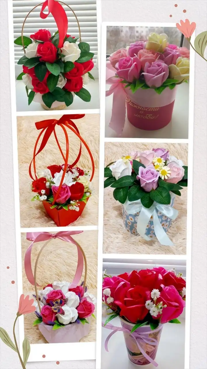 Букеты из мыльных роз, светящихся бабочек и атласных ленточек - Рукоделие (Хобби и отдых) в Ульяновск