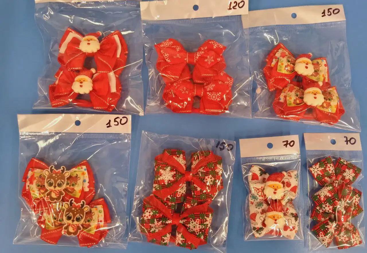 Новогодние бантики ручной работы