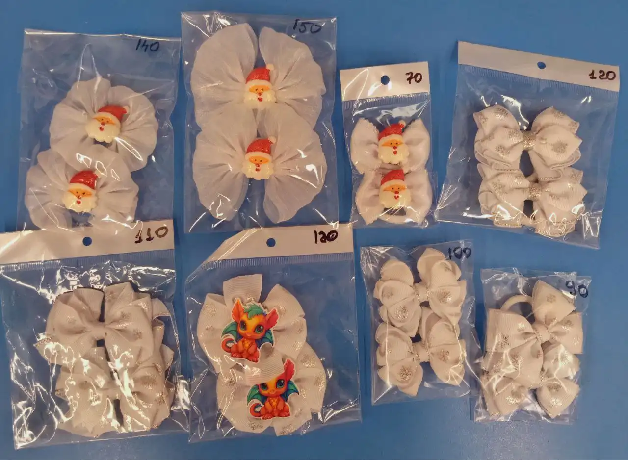 Новогодние бантики ручной работы