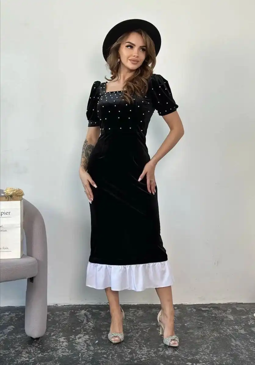 Платье королевский бархат с съёмной юбкой