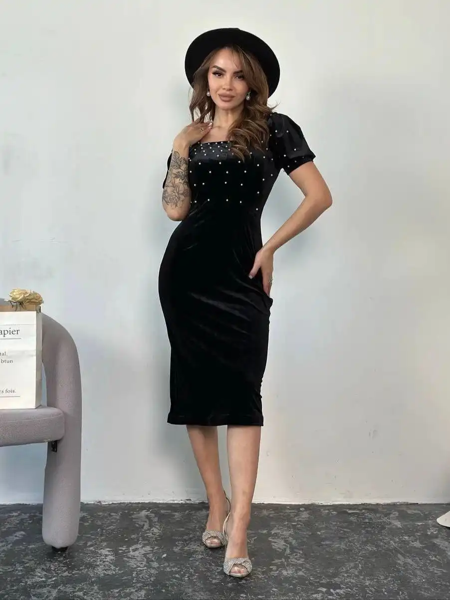 Платье королевский бархат с съёмной юбкой