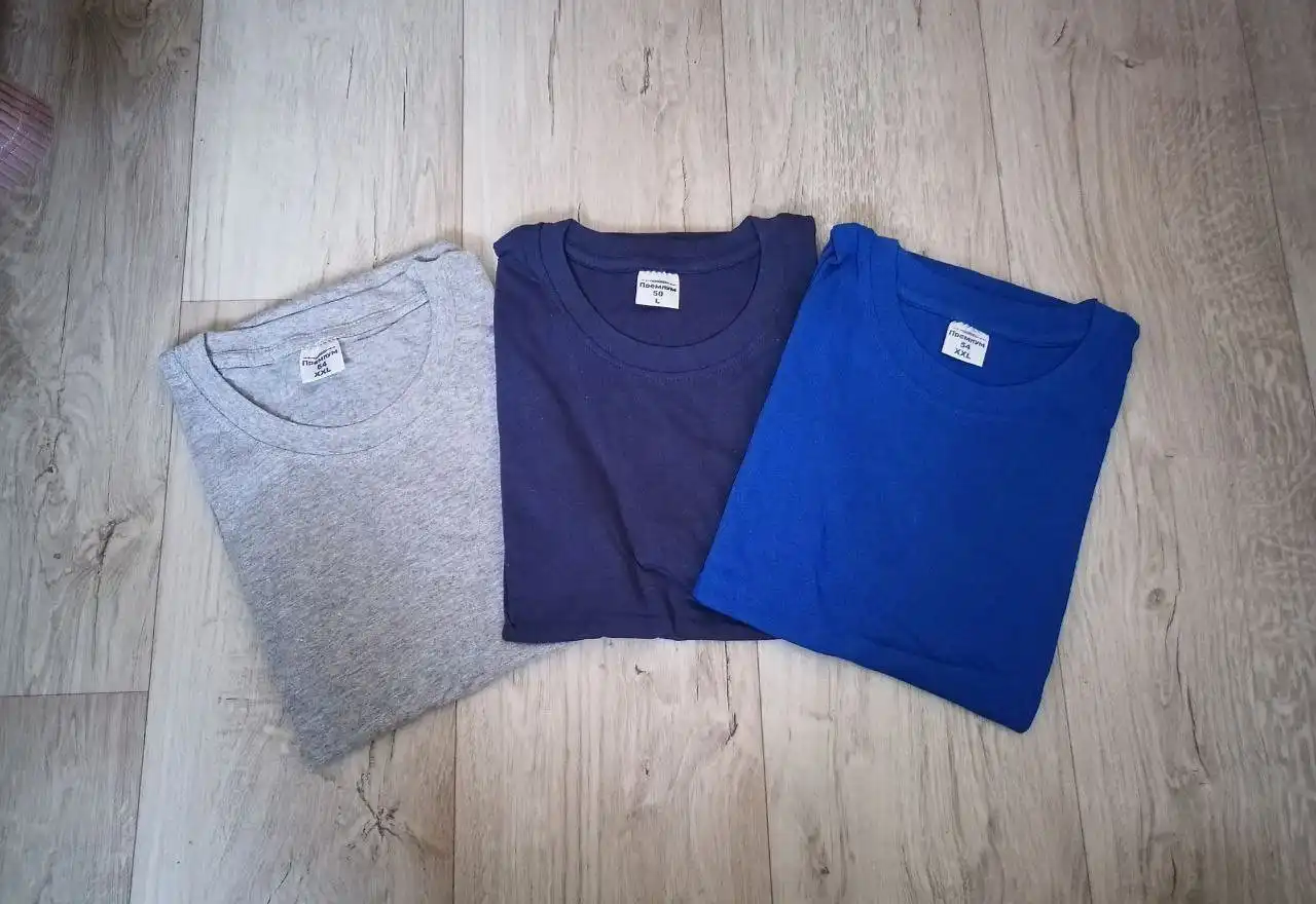 Продажа однотонных футболок премиум из 100% хлопка