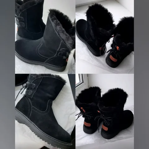 Зимние женские сапоги из замши с натуральным мехом 37 размер - Мужская одежда в Тюмень