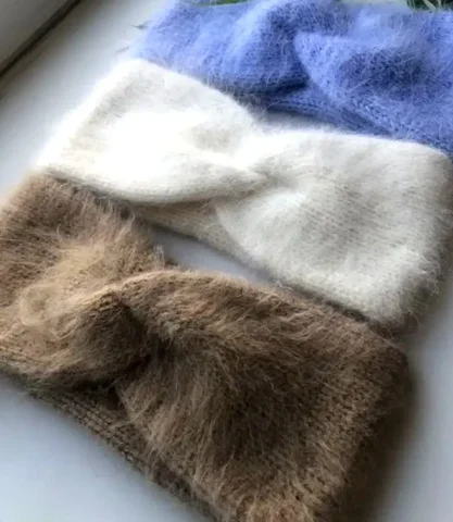 Мягкая и уютная повязка на голову из ангора - Ткани в Ульяновск