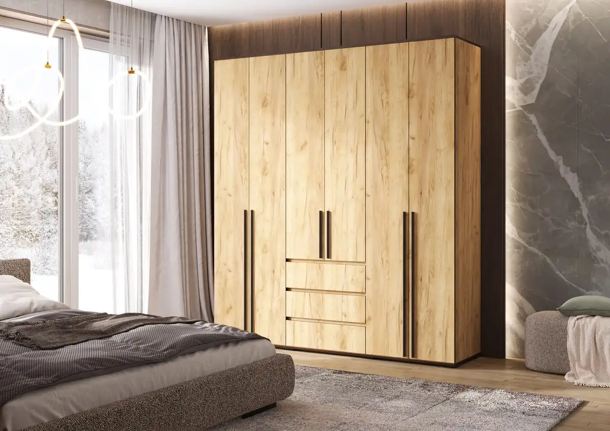 Шкаф Норд 6-ти створчатый цвет Белый Графит Дуб Крафт - Мебель (Для дома и дачи) в Ульяновск