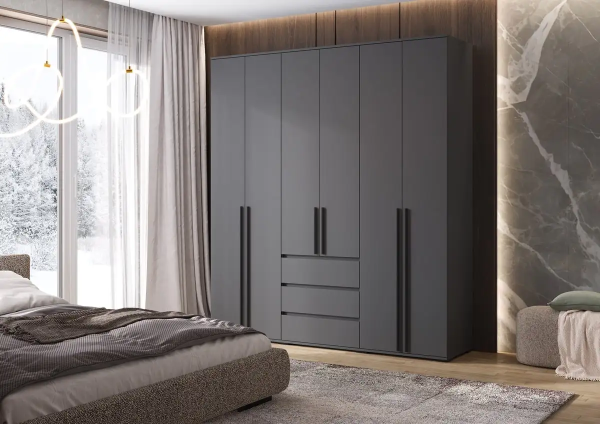 Шкаф Норд 6-ти створчатый цвет Белый Графит Дуб Крафт - Мебель (Для дома и дачи) в Ульяновск