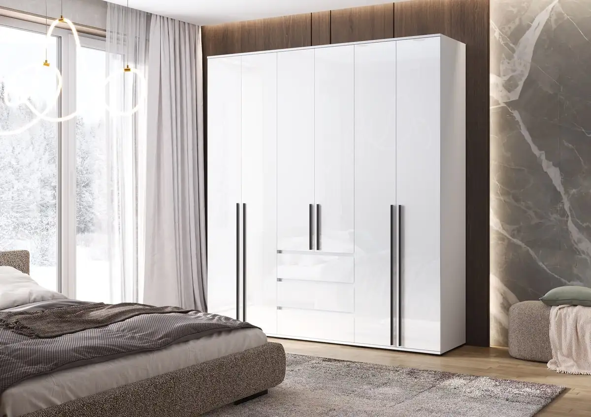 Шкаф Норд 6-ти створчатый цвет Белый Графит Дуб Крафт - Мебель (Для дома и дачи) в Ульяновск