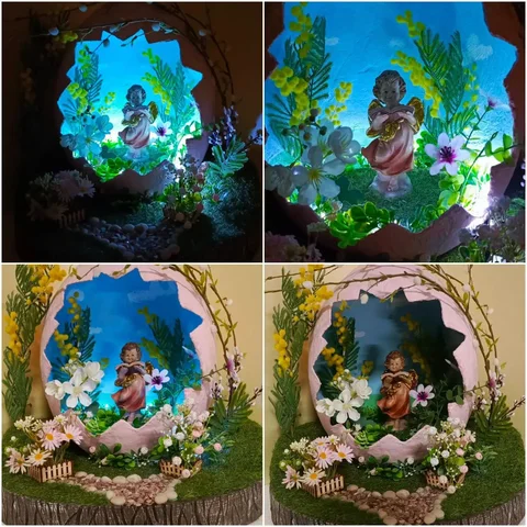 Декоративная композиция с ангелом - светильник ручной работы - Музыкальные инструменты в Ульяновск