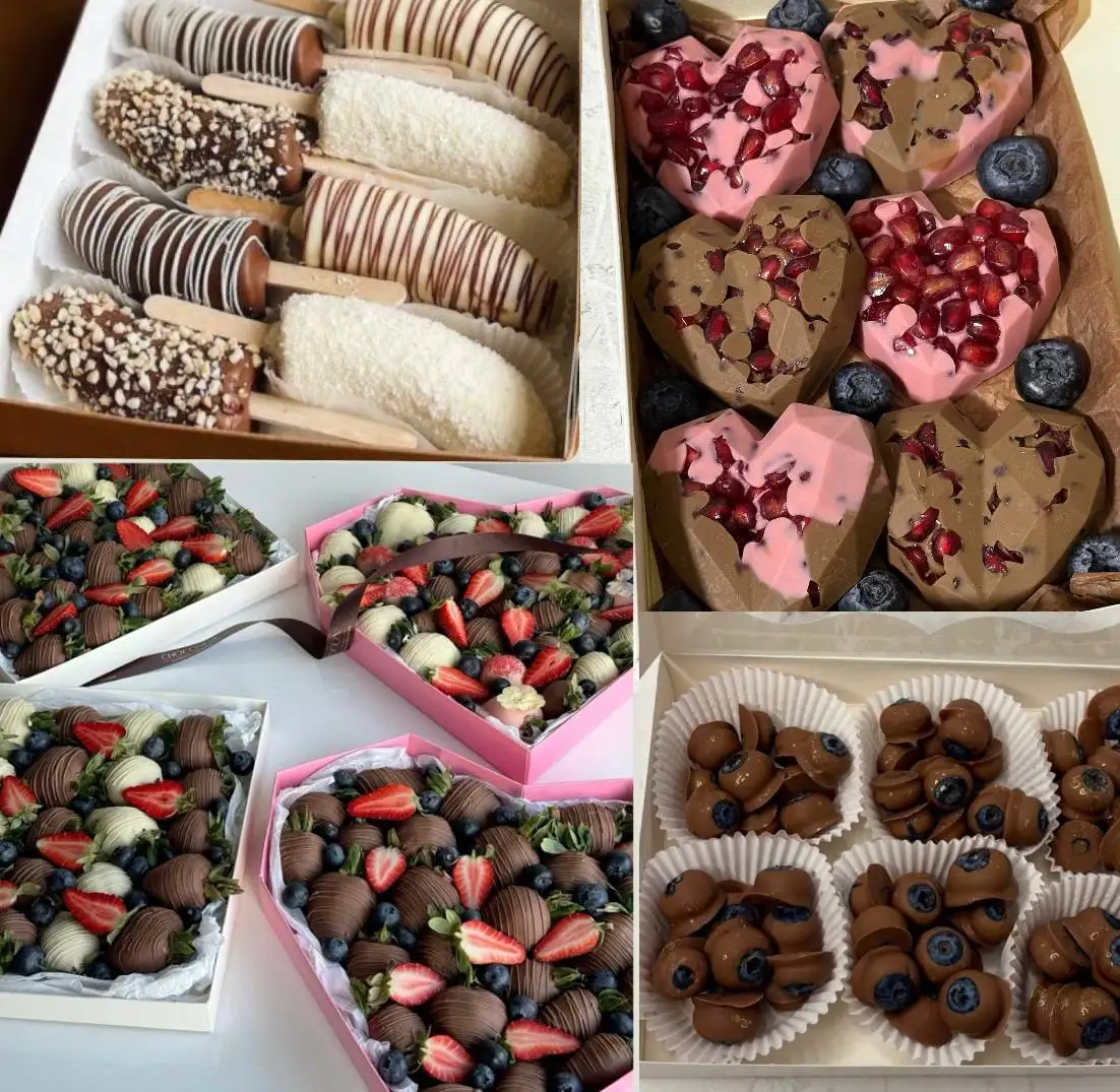 Ягоды в шоколаде и меренговый рулет - Продукты питания (Барахолка) в Краснодар