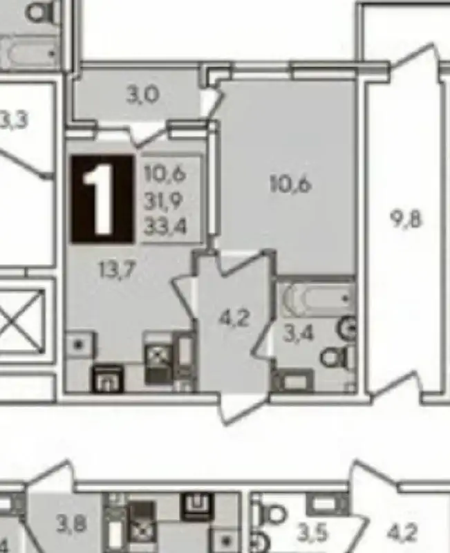 Квартира 32 м² в ЖК Парк Победы, 23 этаж - Квартиры (Недвижимость) в Краснодар