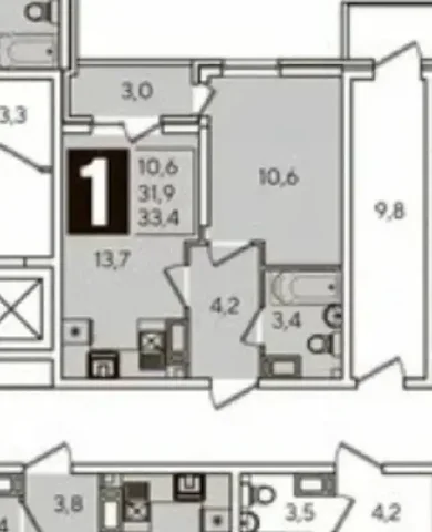 Квартира 32 м² в ЖК Парк Победы, 23 этаж - Земельный участок в Краснодар