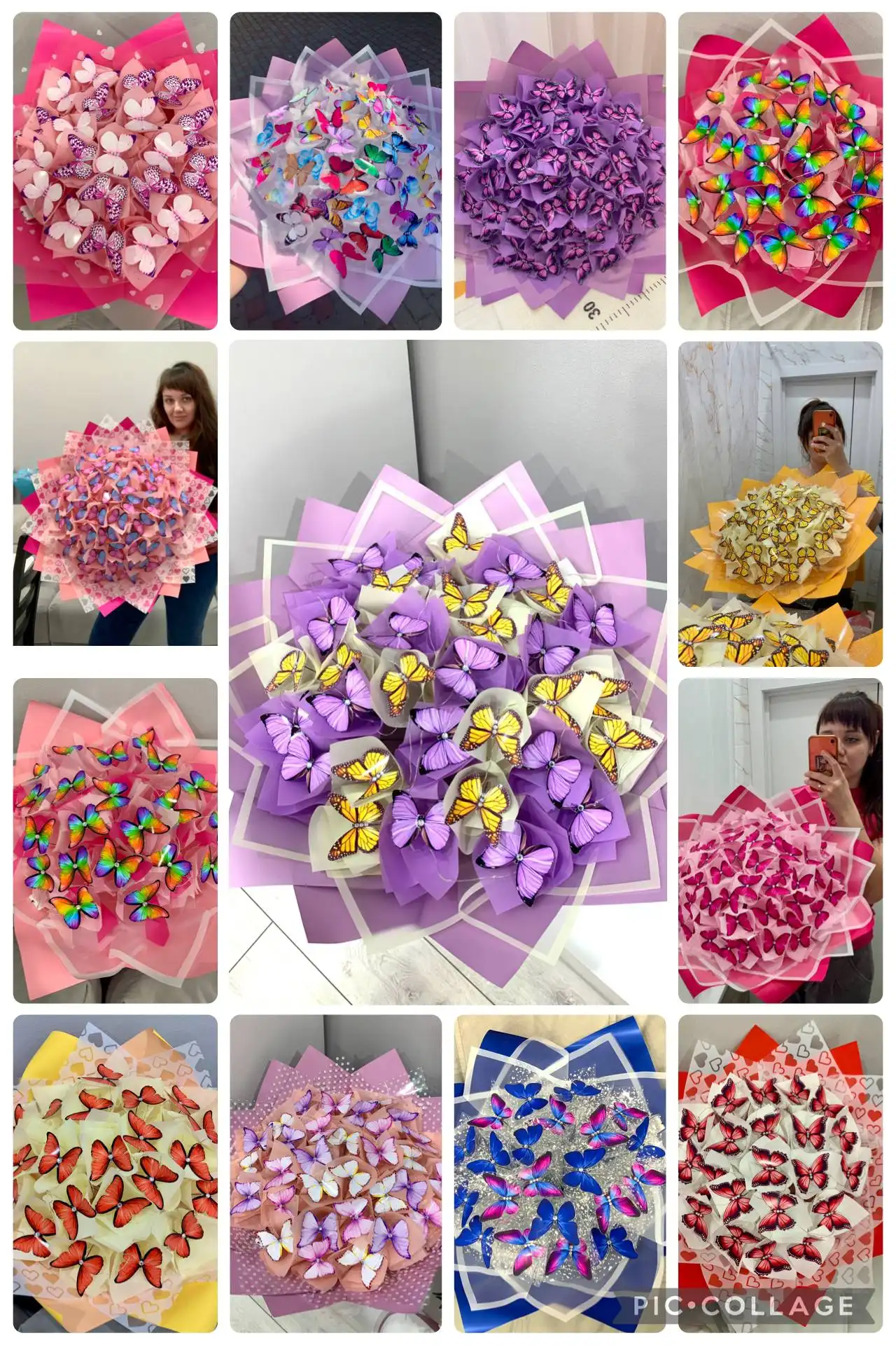 Букеты из бабочек с подсветкой