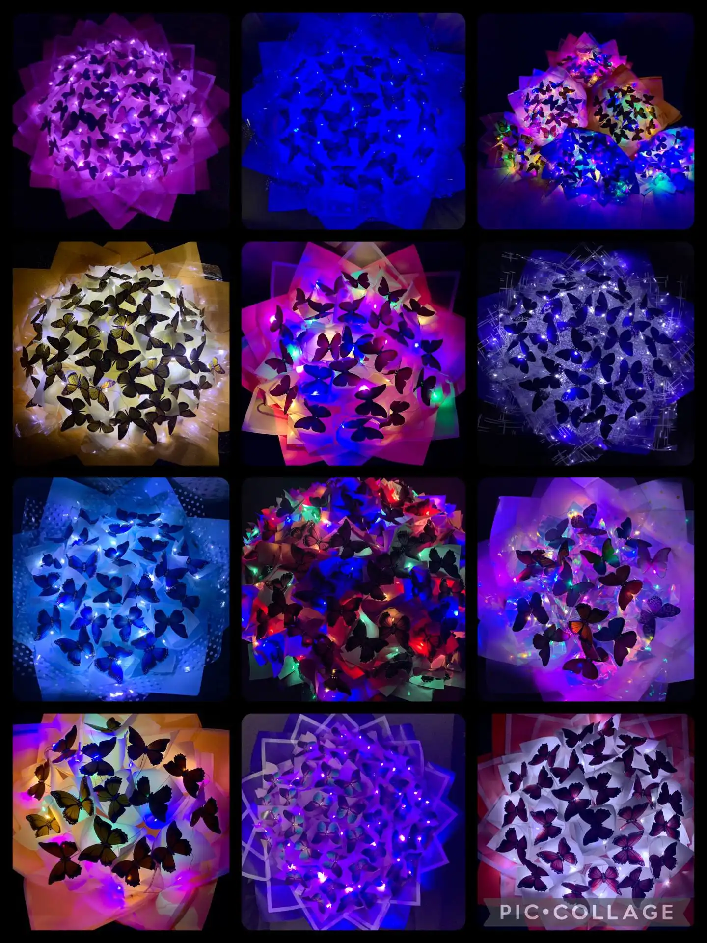 Букеты из бабочек с подсветкой