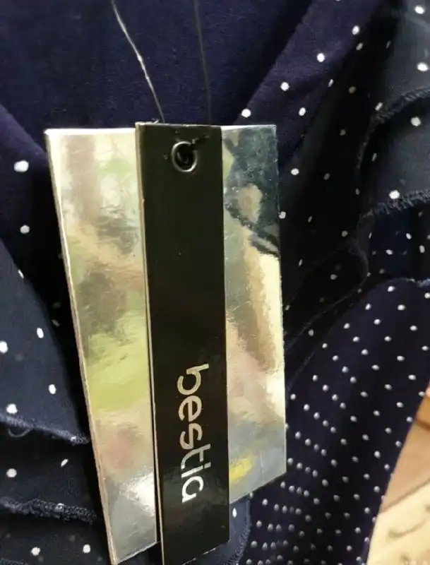 Блузка-топ тм Bestia темно-синий в мелкий горошек