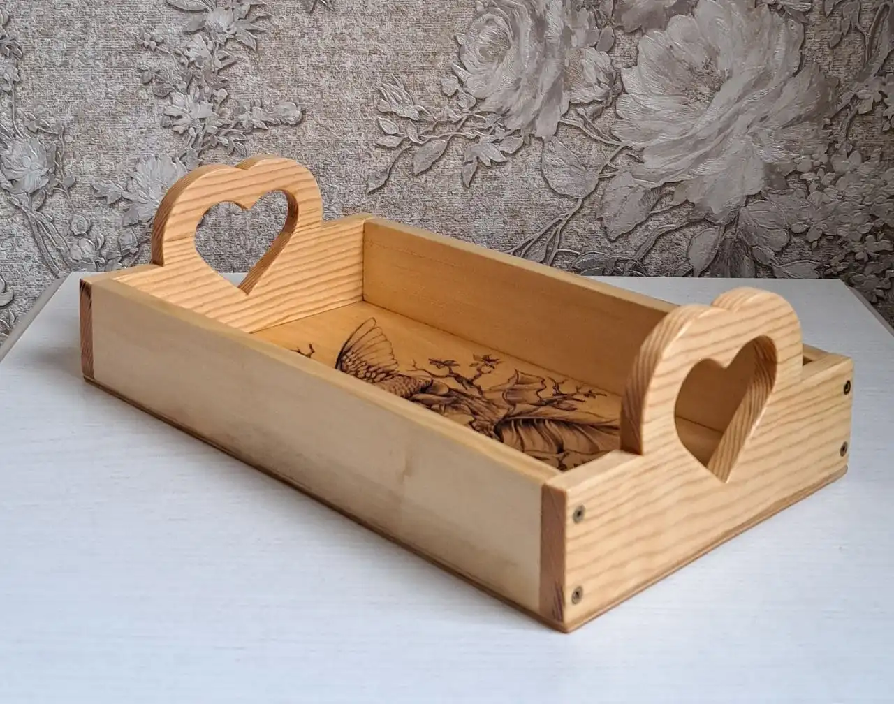 Деревянный поднос с выжиганием рисунка - Кухонные принадлежности (Для дома и дачи) в Самара