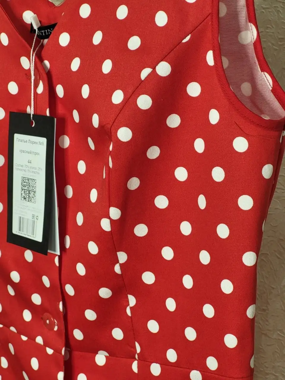 Новое платье Valentina красное с белым горохом - Платья (Одежда) в Самара