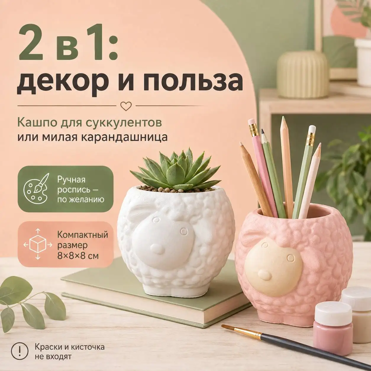 Гипсовое кашпо в виде овечки - Для дома и дачи в Самара