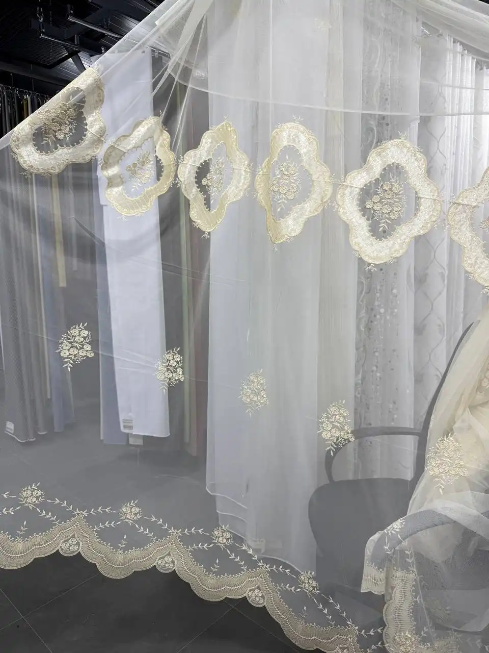 Тюль сетка с вышивкой Турция 6,9 метра - Ткани (Товары для детей) в Оренбург