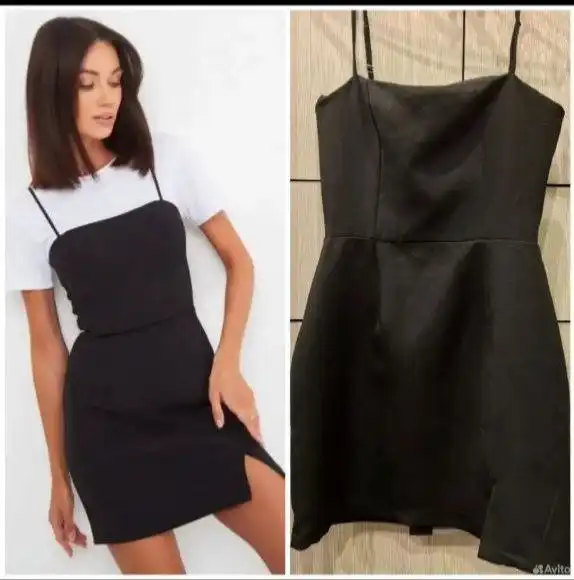 Черный сарафан на бриллиантах размер 44