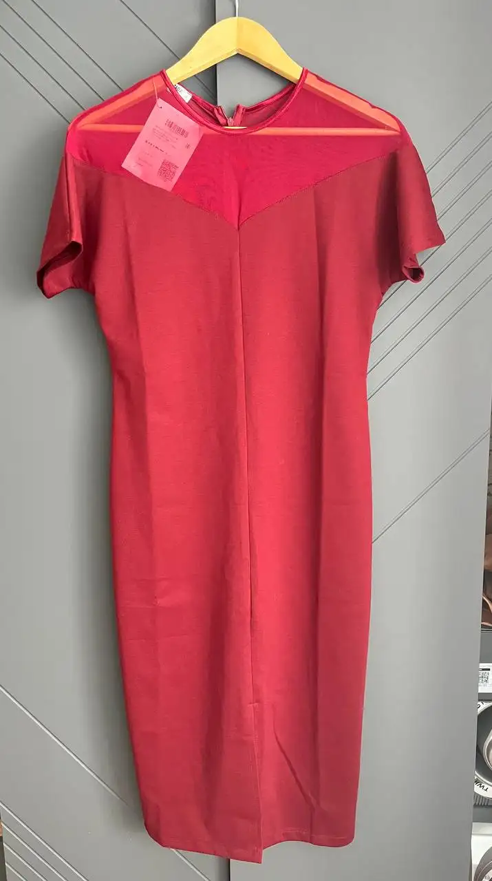 Бордовое платье футляр трикотаж вискоза размер 48 - Платья (Одежда) в Кондратово