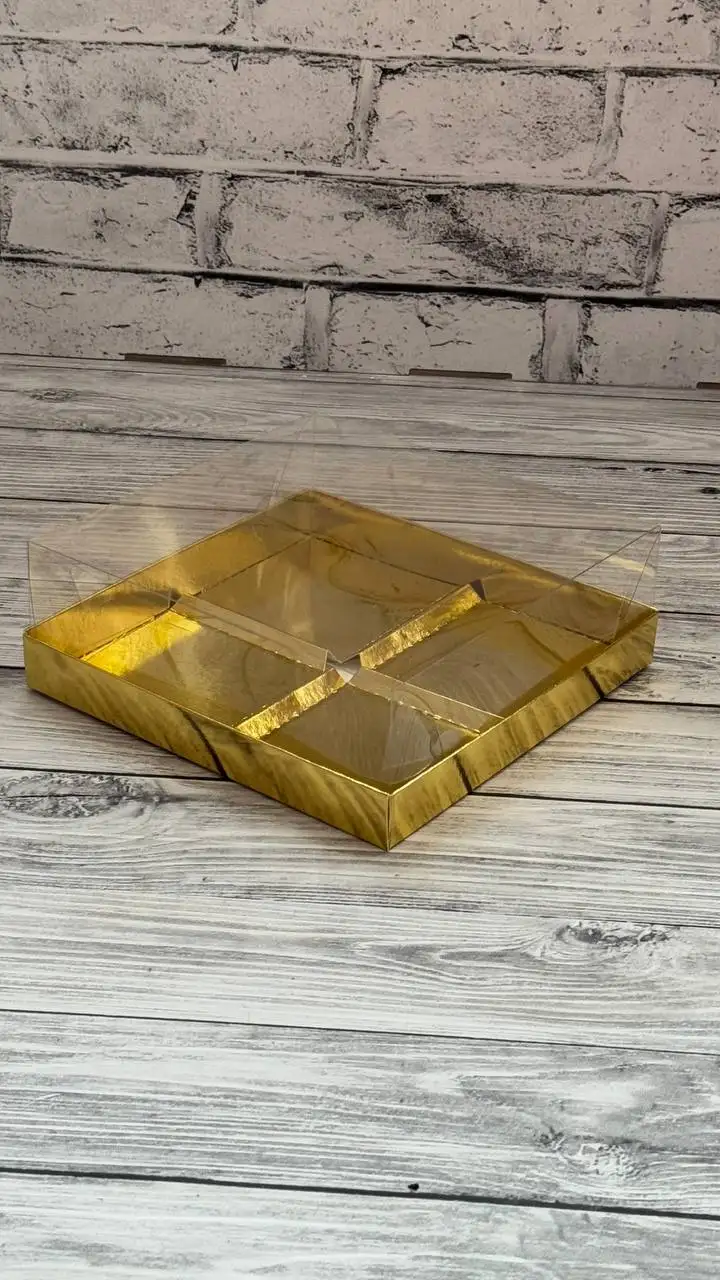 Коробка для муссовых пирожных золотого цвета - Продажа упаковки (Услуги) в Саратов