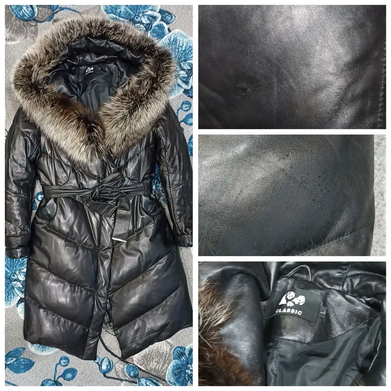 Шуба из натуральной кожи с мехом чернобурки 46-48 - Верхняя одежда (Одежда) в Энгельс