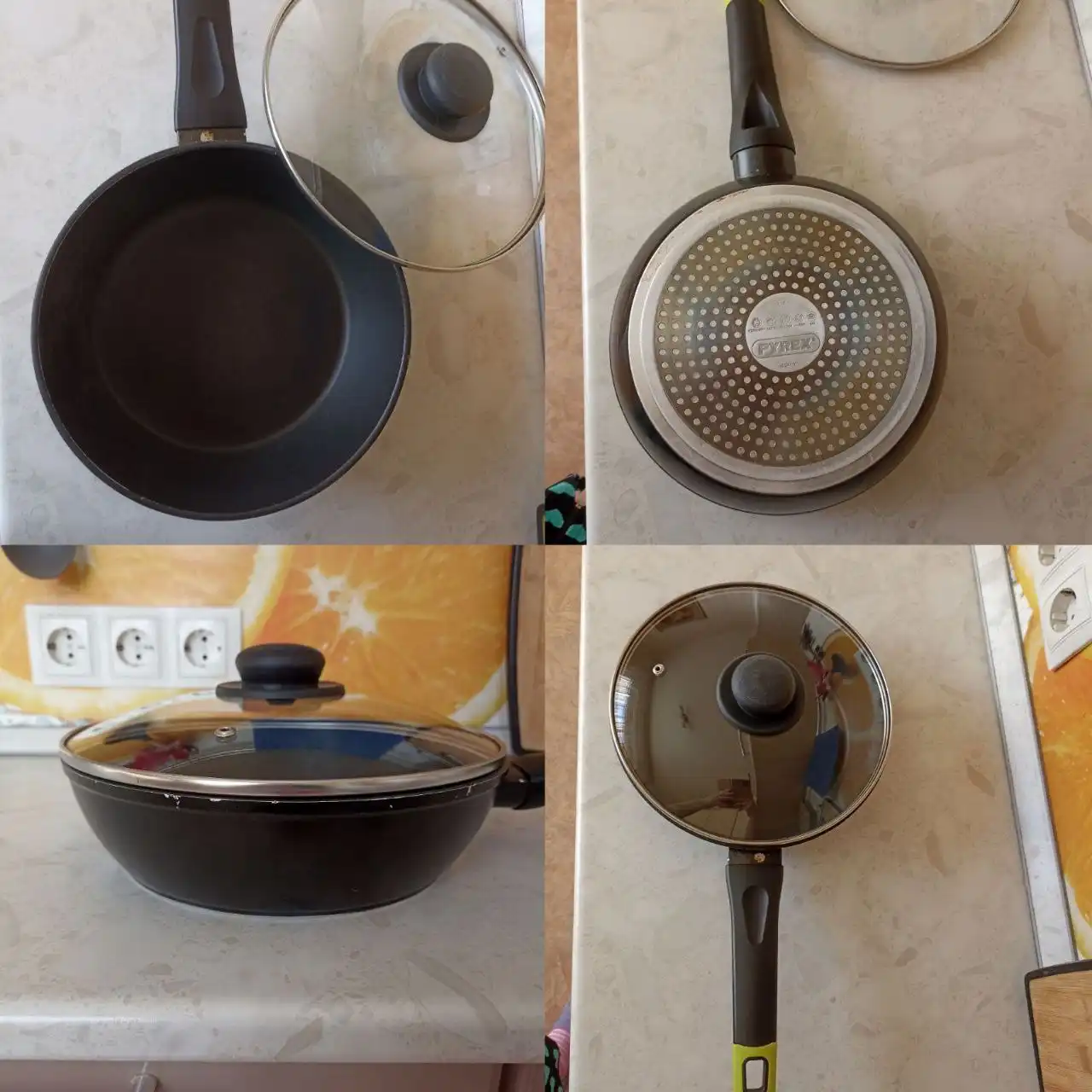 Сковорода PYREX Optima Green 24см б/у с крышкой - Посуда (Барахолка) в Энгельс