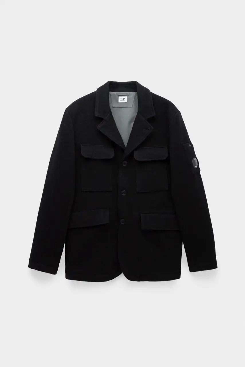 Шерстяное пальто C.P. Company черного цвета - Верхняя одежда (Одежда) в Астрахань