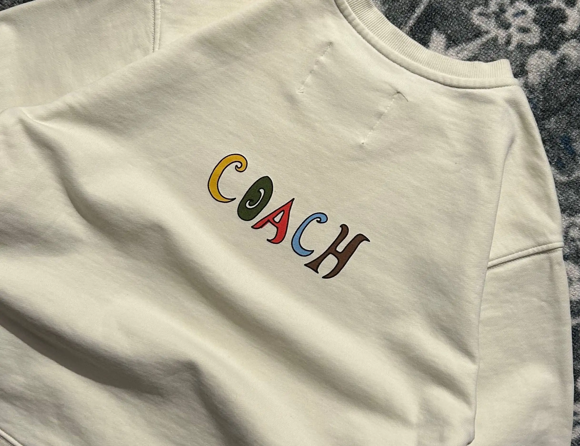 Свитшот Coach молочного цвета с редким дизайном - Свитшоты (Одежда) в Астрахань