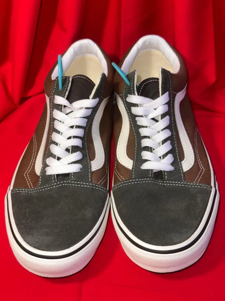 Кеды Vans Old Skool коричневые/серые/белые 42.5 EUR - Обувь (Одежда) в Астрахань