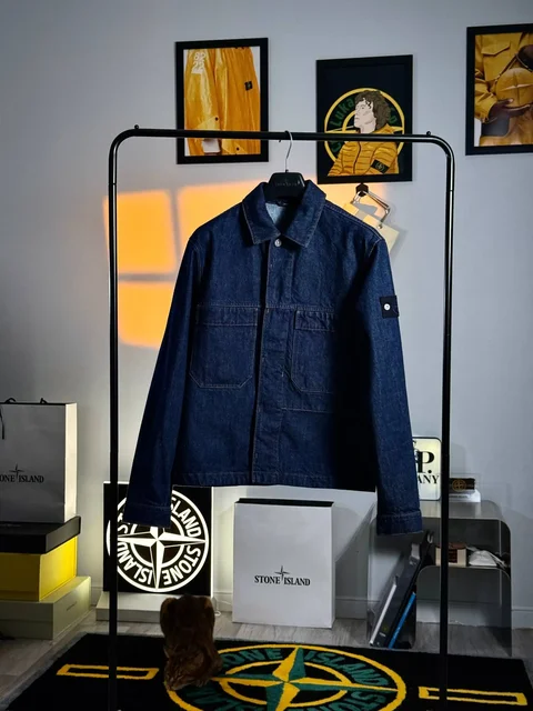Stone Island Indigo Denim-Rinsed Jacket - Куртки в Астрахань