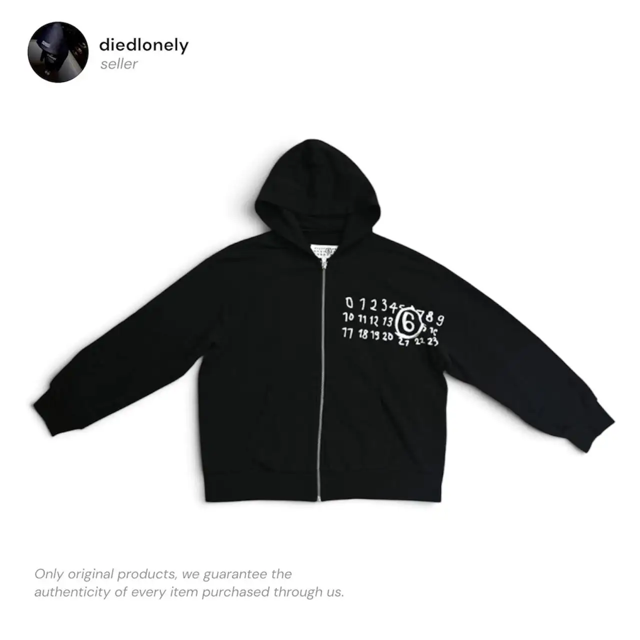 Maison Margiela Number Logo Zip-Up Hoodie, размер M - Мужская одежда (Одежда) в Астрахань