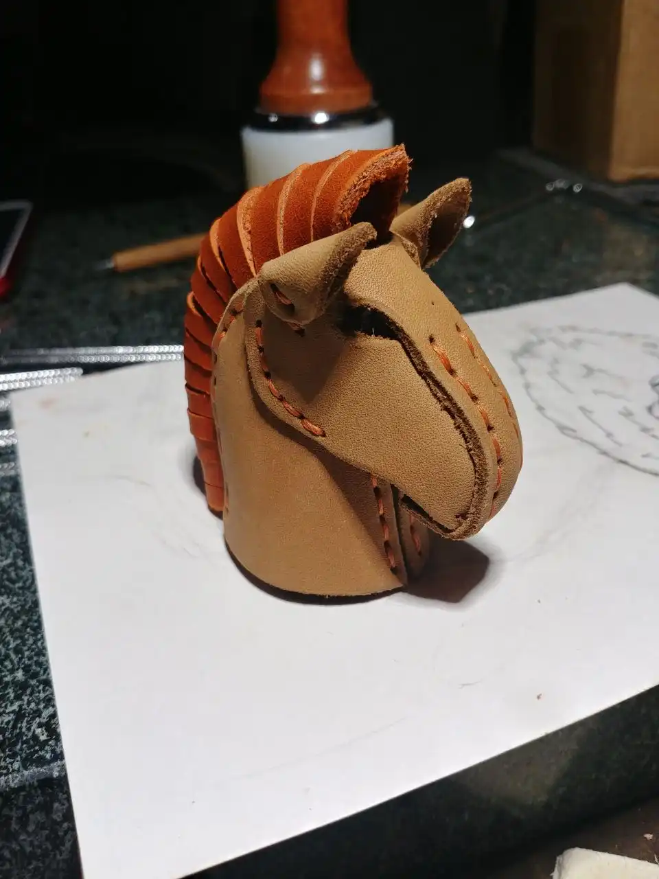 Ручной шов из натуральной кожи для Нового 2026 года