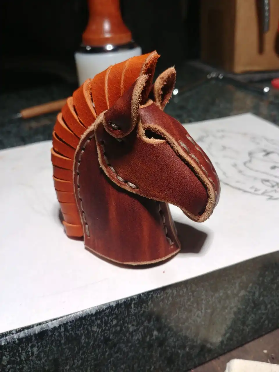 Ручной шов из натуральной кожи для Нового 2026 года