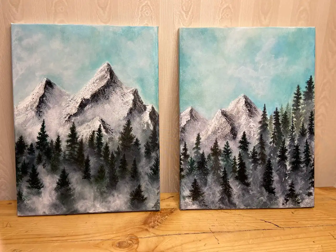 Продам интерьерный диптих (две картины), акрил, 30х40 см