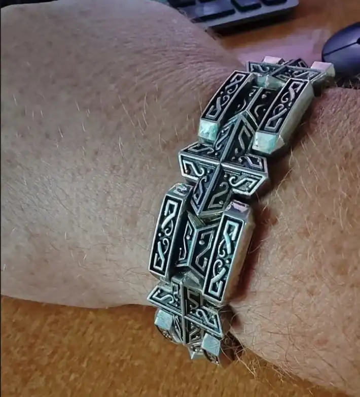 Шикарный серебряный браслет 925 пробы