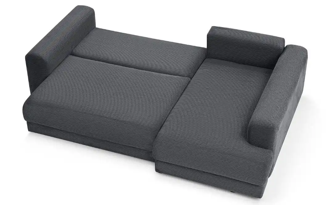 Стильный угловой диван серого цвета с вельветовой обивкой - Мебель (Для дома и дачи) в Новосибирск