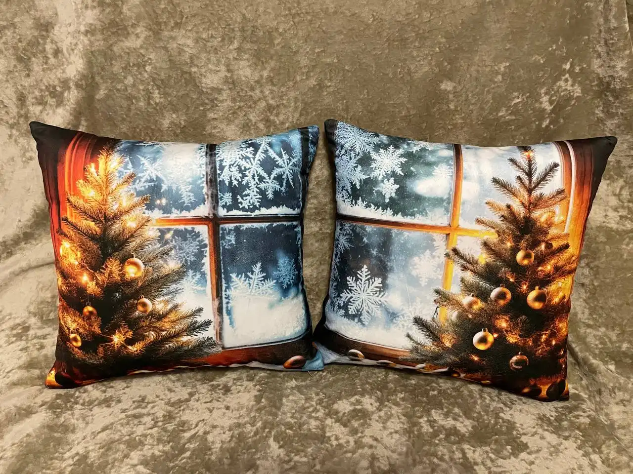 Новогодние подушки и скатерти ручной работы