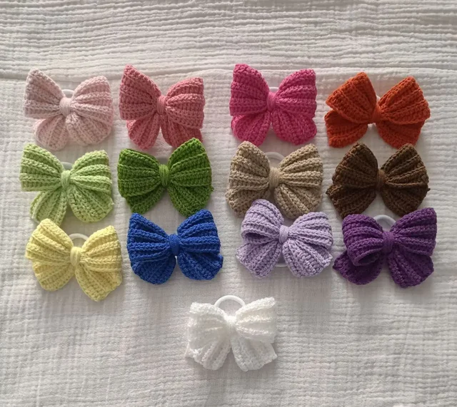 Бантики-резинки ручной работы из джинсовой пряжи - частное объявление в Оренбург