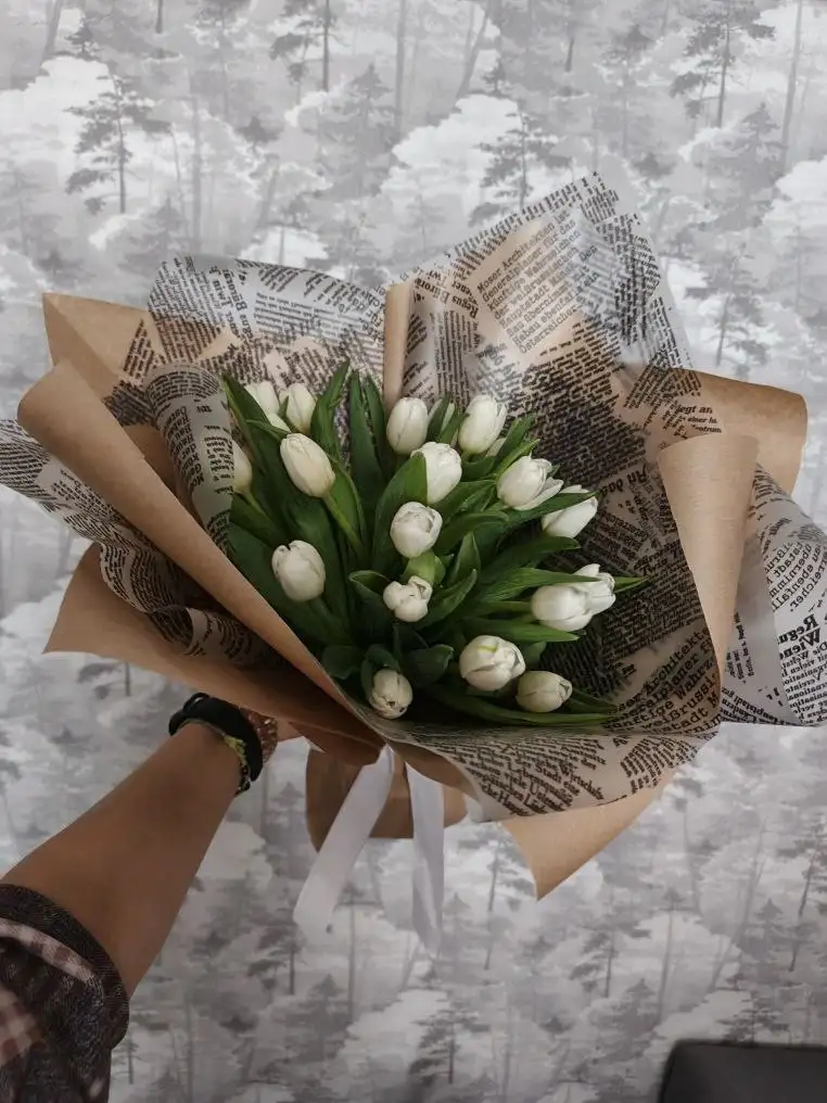 Белые тюльпаны 21 шт - Цветы (Барахолка) в Оренбург