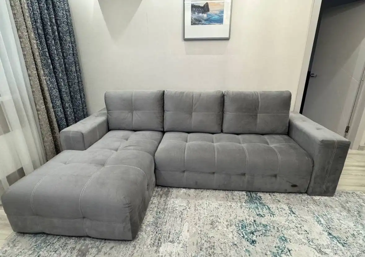 Продается угловой диван серого цвета с левым углом - Мебель (Барахолка) в Чита