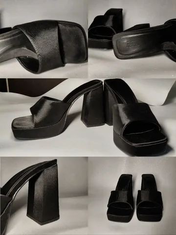 Атласные мюли Zara 38 размера с устойчивым каблуком - Вторая рука в Чита