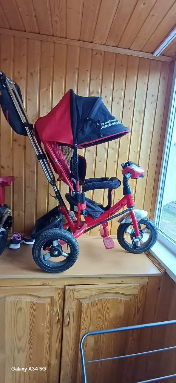 Велосипед-коляска 3000 Автозавод красно-черный