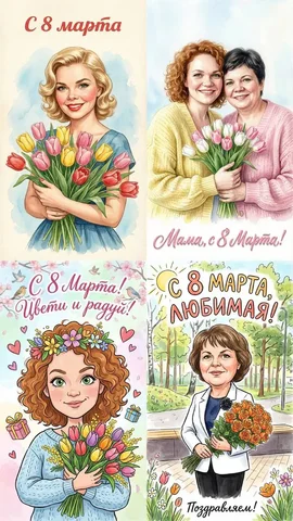 Открытки на 8 марта по вашим фото - Строительные услуги в Тюмень