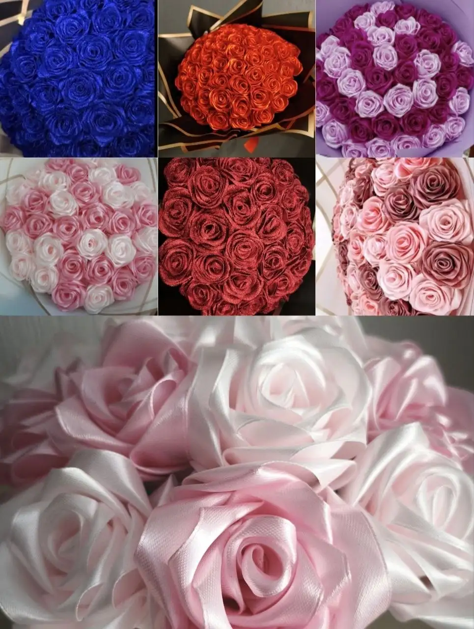 Розы из атласных лент с блестками - Рукоделие (Хобби и отдых) в Тюмень