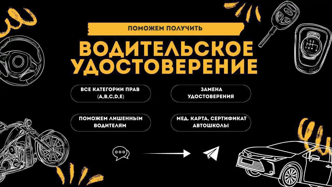 Помощь с получением водительских удостоверений