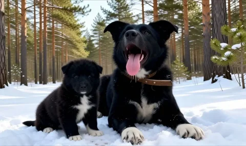 Отдам щенка и мать, найденных в лесу - Крупный рогатый скот в Чита