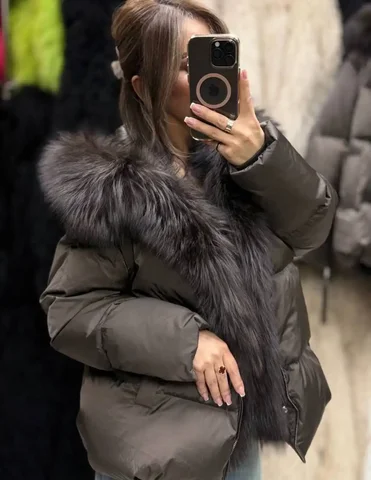 Теплые пуховики с натуральным мехом песца - Одежда в Ангарск