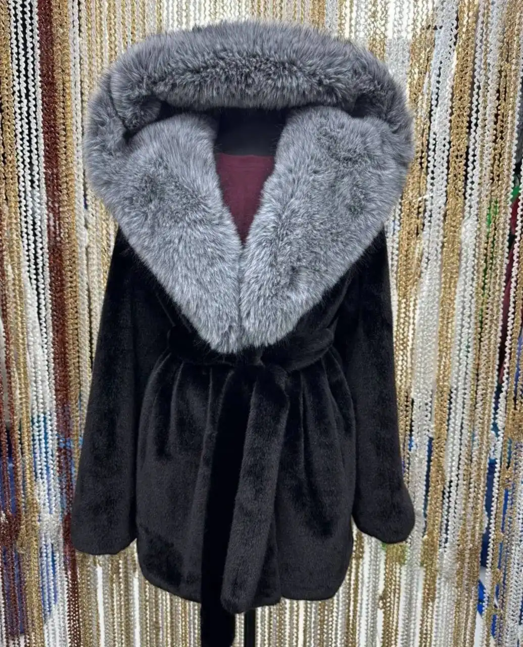 Шубки из экомеха под норку оверсайз