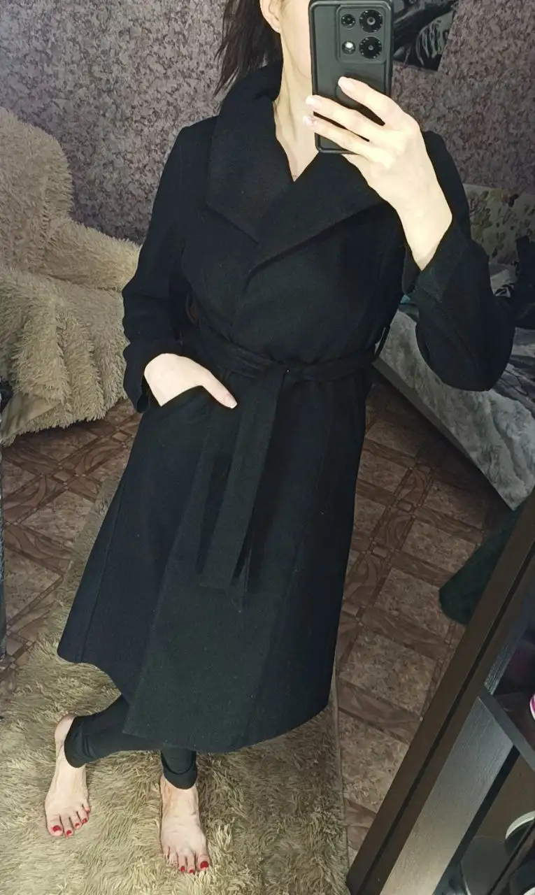 Женское демисезонное пальто Shein чёрного цвета размер M - Верхняя одежда (Одежда) в Ангарск